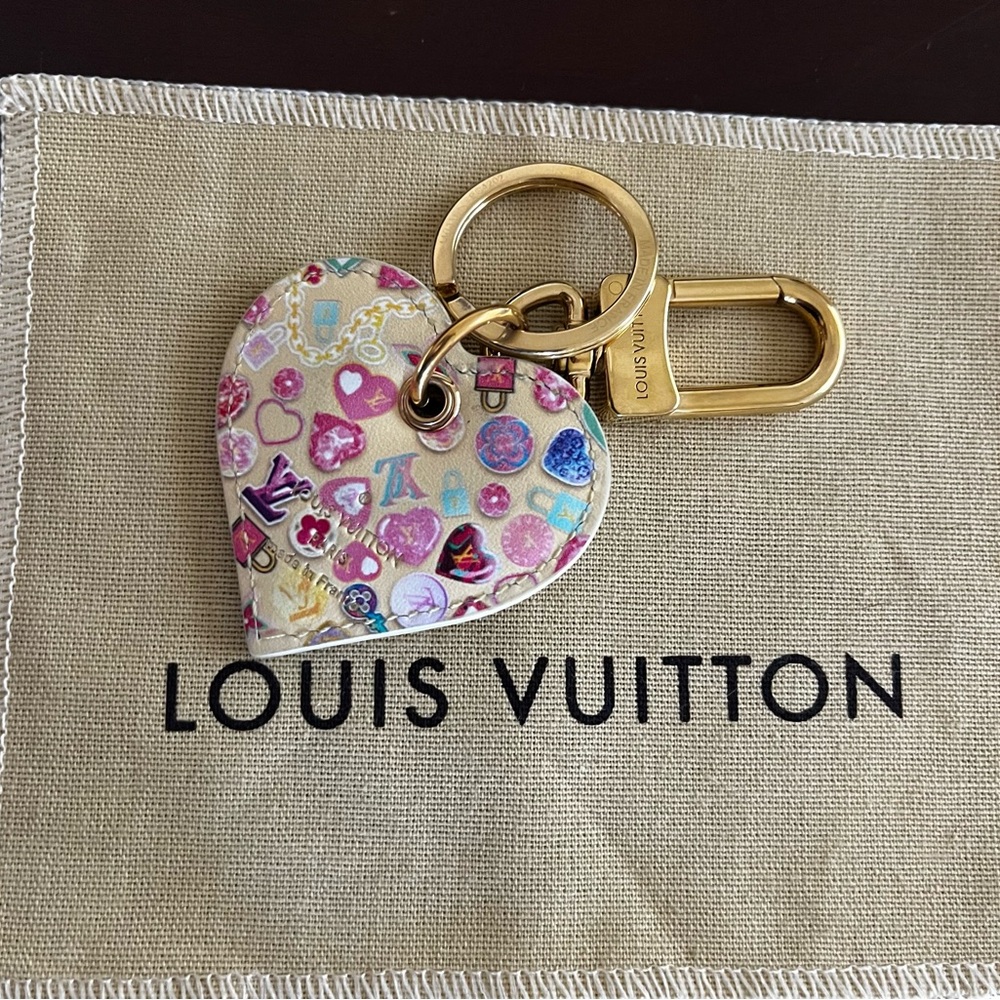 Louis Vuitton love lock heart bag charm